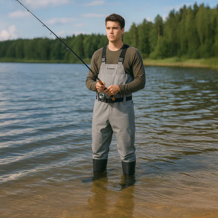 Fiskewaders i PVC med justerbare seler - størrelse 43