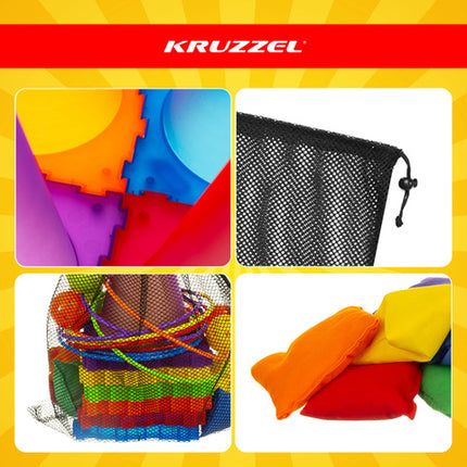 Kruzzel 3-i-1 målspil med farverige tilbehør til børn