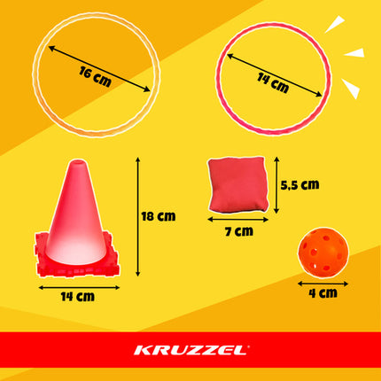 Kruzzel 3-i-1 målspil med farverige tilbehør til børn