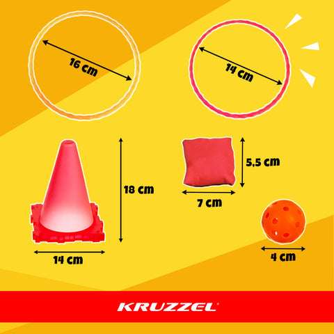 Kruzzel 3-i-1 målspil med farverige tilbehør til børn