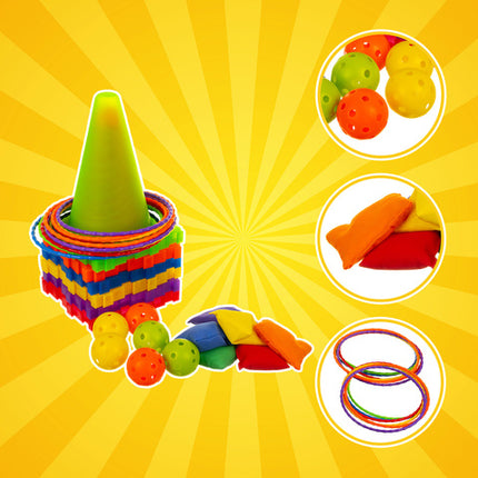 Kruzzel 3-i-1 målspil med farverige tilbehør til børn