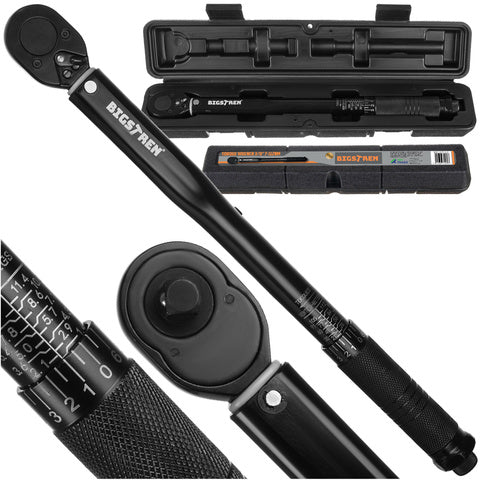 Momentnøgle 3/8" med kalibreringscertifikat og ergonomisk håndtag