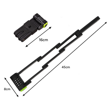 Folding Bike Lock med 4-cifret kode og stærk beskyttelse