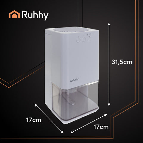 Kompakt affugter med LED lys og timer til hjemmet