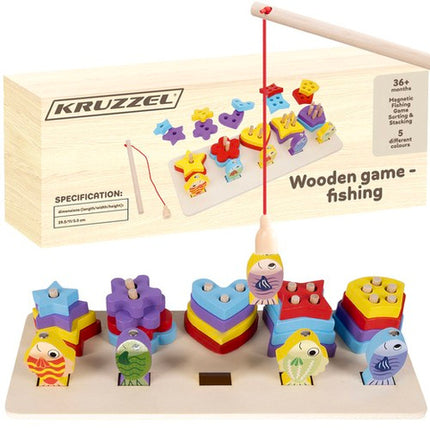 SHAPE SORTER + FISHING GAME – Lær og Leg med Farverige Trælegetøj