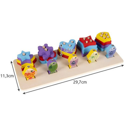 SHAPE SORTER + FISHING GAME – Lær og Leg med Farverige Trælegetøj