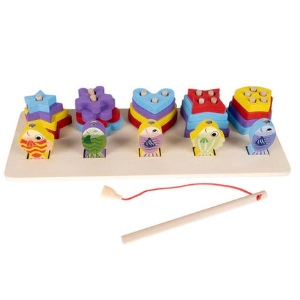 SHAPE SORTER + FISHING GAME – Lær og Leg med Farverige Trælegetøj