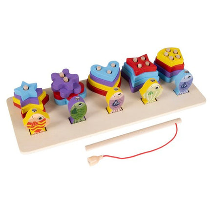 SHAPE SORTER + FISHING GAME – Lær og Leg med Farverige Trælegetøj