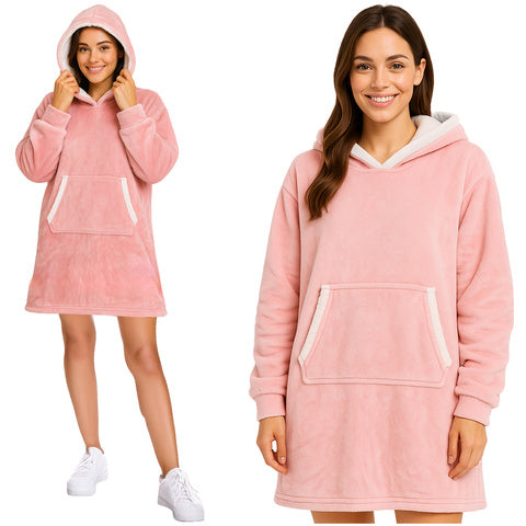 XXL sweatshirt i pink - varm og komfortabel blanket sweatshirt