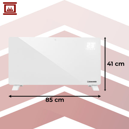 Elegant elektrisk glasradiator med WiFi kontrol og effektiv varme