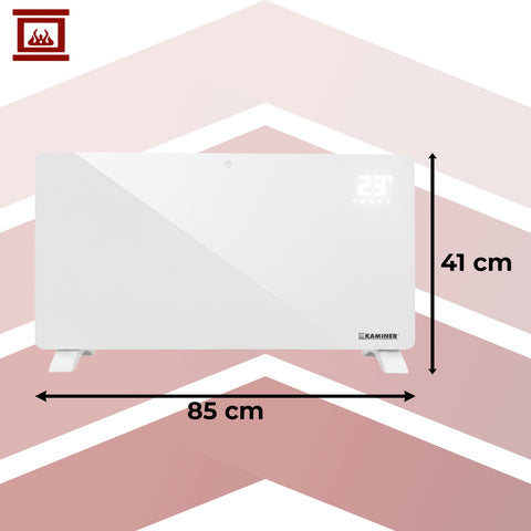 Elegant elektrisk glasradiator med WiFi kontrol og effektiv varme