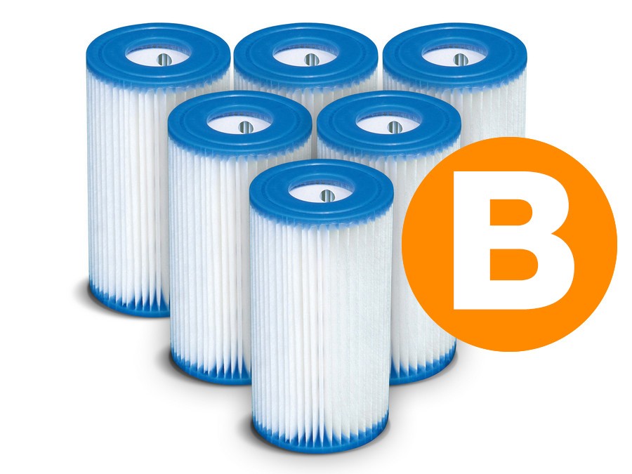 6 stk. papirfilter til pumpe type B - effektivt og nemt vedligeholdelse