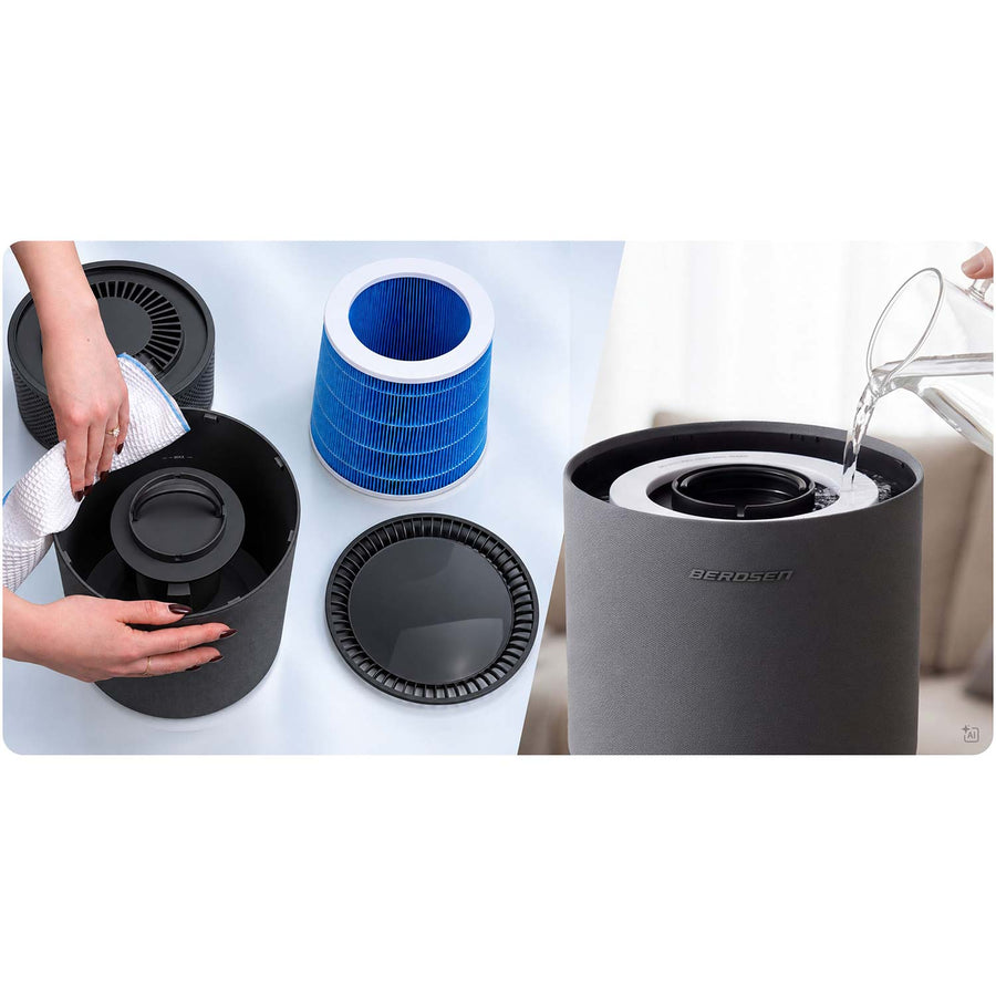 Fordampningsluftfugter 5 l, 350 ml/t til rum op til 35 m² med automatik og nattilstand – sort