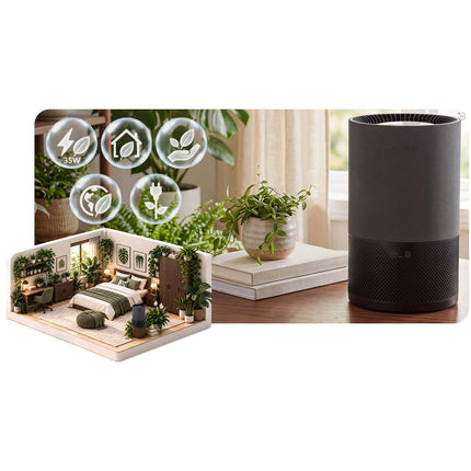 Fordampningsluftfugter 5 l, 350 ml/t til rum op til 35 m² med automatik og nattilstand – sort