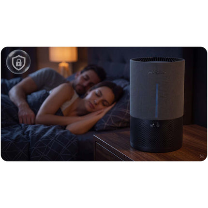 Fordampningsluftfugter 5 l, 350 ml/t til rum op til 35 m² med automatik og nattilstand – sort