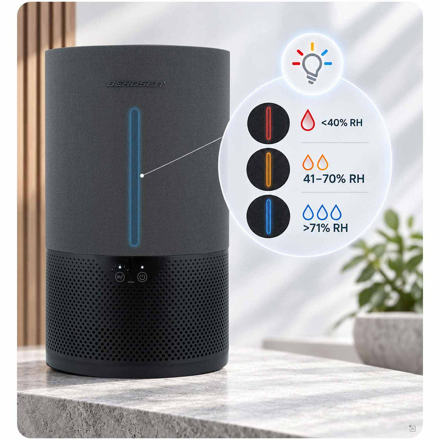 Fordampningsluftfugter 5 l, 350 ml/t til rum op til 35 m² med automatik og nattilstand – sort