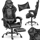 Gamingstol med justerbar højde og lændestøtte til komfortabelt arbejde og spil