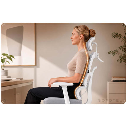 Ergonomisk kontorstol med mesh-ryglæn, vippefunktion og justerbare armlæn, op til 120 kg – grå