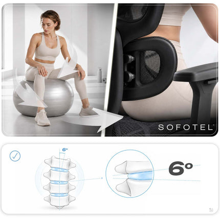Ergonomisk kontorstol med mesh, 2D-nakkestøtte og 4D-armlæn – sort, op til 120 kg