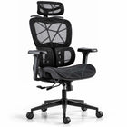 Ergonomisk kontorstol med mesh, 2D-nakkestøtte og 4D-armlæn – sort, op til 120 kg