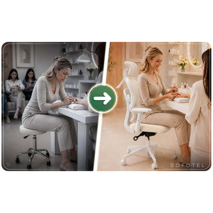 Ergonomisk kontorstol med mesh-ryglæn, vippefunktion og justerbare armlæn, op til 120 kg – beige