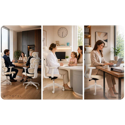 Ergonomisk kontorstol med mesh-ryglæn, vippefunktion og justerbare armlæn, op til 120 kg – beige