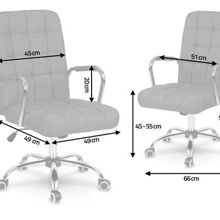 Kontorstol i grå stof med ergonomisk design og justerbar højde - perfekt til hjemmekontoret og mødelokalet