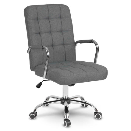 Kontorstol i grå stof med ergonomisk design og justerbar højde - perfekt til hjemmekontoret og mødelokalet