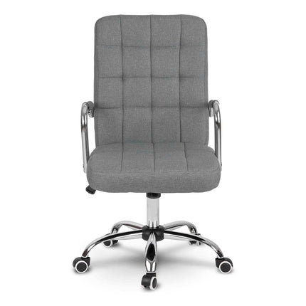 Kontorstol i grå stof med ergonomisk design og justerbar højde - perfekt til hjemmekontoret og mødelokalet