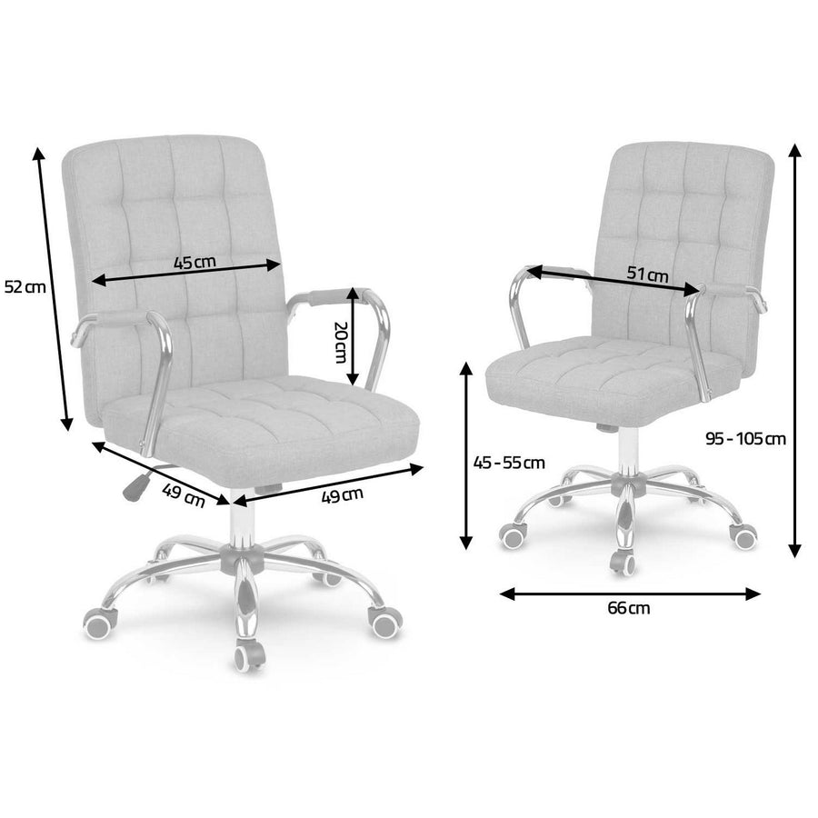 Kontorstol med ergonomisk design og justerbar højde til hjemmekontor og kontorbrug