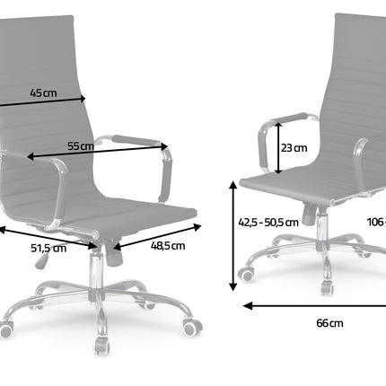 Moderne grå kontorstol med ergonomisk design og vippefunktion til hjemmekontoret