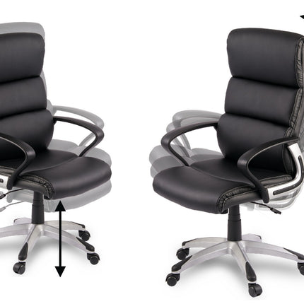 Komfortabel og stilfuld drejestol i øko-læder til kontoret med ergonomisk design og justerbare funktioner