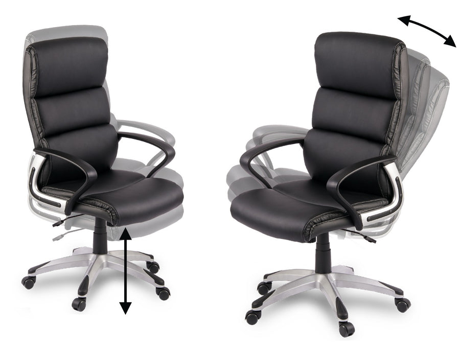 Komfortabel og stilfuld drejestol i øko-læder til kontoret med ergonomisk design og justerbare funktioner