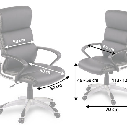 Komfortabel og stilfuld drejestol i øko-læder til kontoret med ergonomisk design og justerbare funktioner