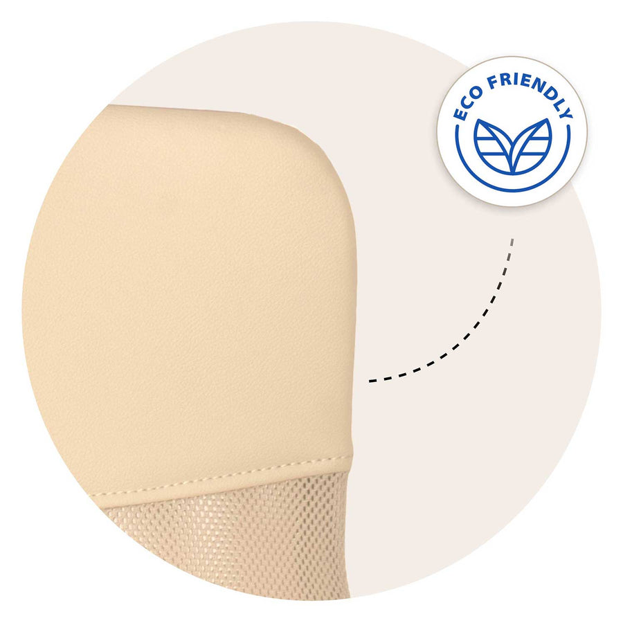 Drejelig kontorstol med mesh-ryglæn, vippefunktion op til 120° og armlæn – beige