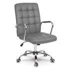 Kontorstol i grå øko-læder med ergonomisk design og justerbar højde - perfekt til komfortable arbejdsdage
