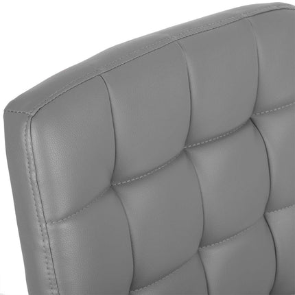 Kontorstol i grå øko-læder med ergonomisk design og justerbar højde - perfekt til komfortable arbejdsdage