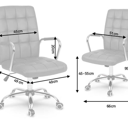 Kontorstol i grå øko-læder med ergonomisk design og justerbar højde - perfekt til komfortable arbejdsdage