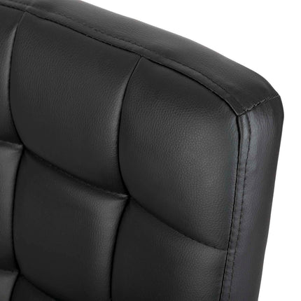 Kontorstol i sort øko-læder med ergonomisk design og justerbar højde - perfekt til hjemmekontoret og mødelokalet