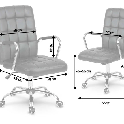 Kontorstol i sort øko-læder med ergonomisk design og justerbar højde - perfekt til hjemmekontoret og mødelokalet
