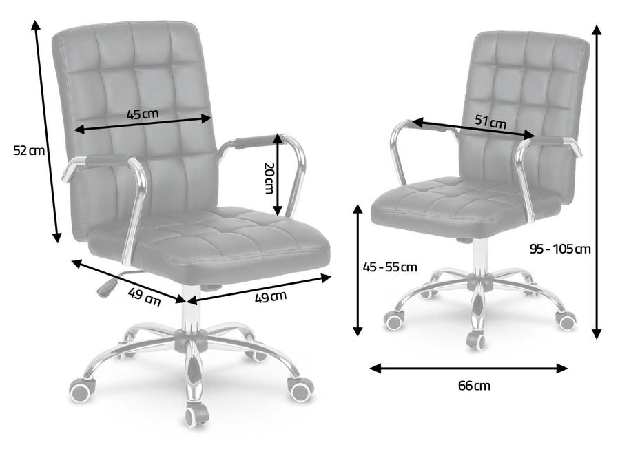 Kontorstol i sort øko-læder med ergonomisk design og justerbar højde - perfekt til hjemmekontoret og mødelokalet