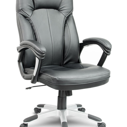 Komfortabel og stilfuld kontorstol i blødt øko-læder med ergonomisk design
