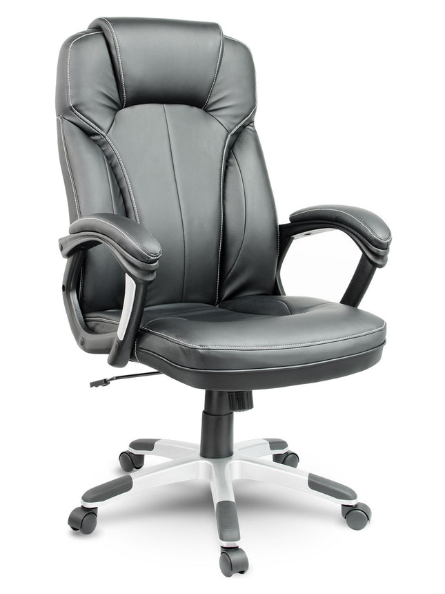 Komfortabel og stilfuld kontorstol i blødt øko-læder med ergonomisk design