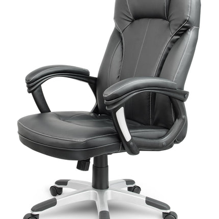 Komfortabel og stilfuld kontorstol i blødt øko-læder med ergonomisk design