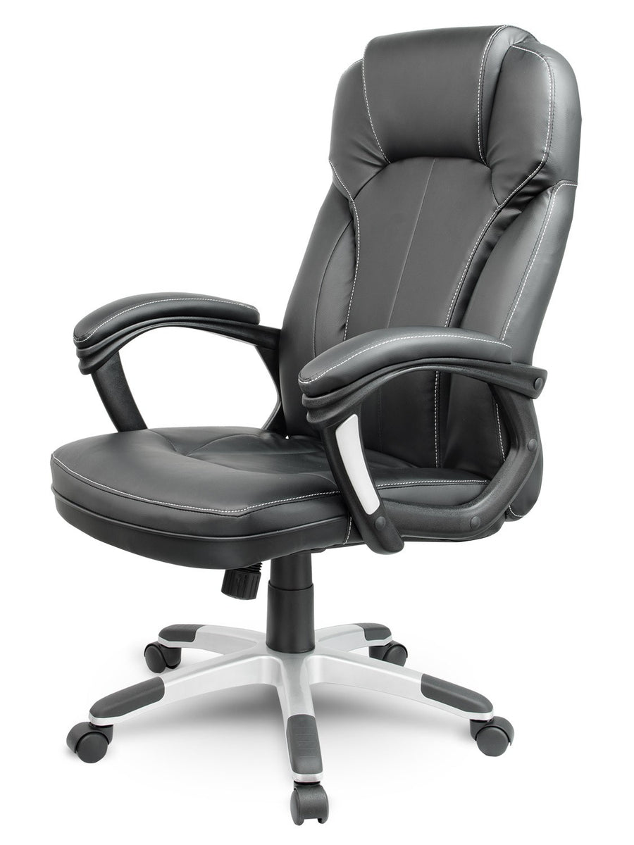 Komfortabel og stilfuld kontorstol i blødt øko-læder med ergonomisk design