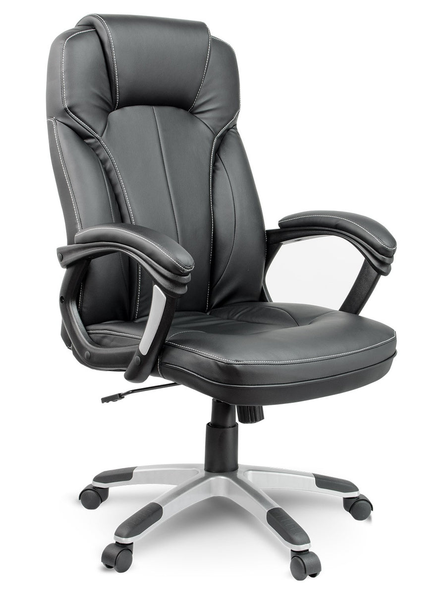 Komfortabel og stilfuld kontorstol i blødt øko-læder med ergonomisk design