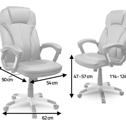 Komfortabel og stilfuld kontorstol i blødt øko-læder med ergonomisk design