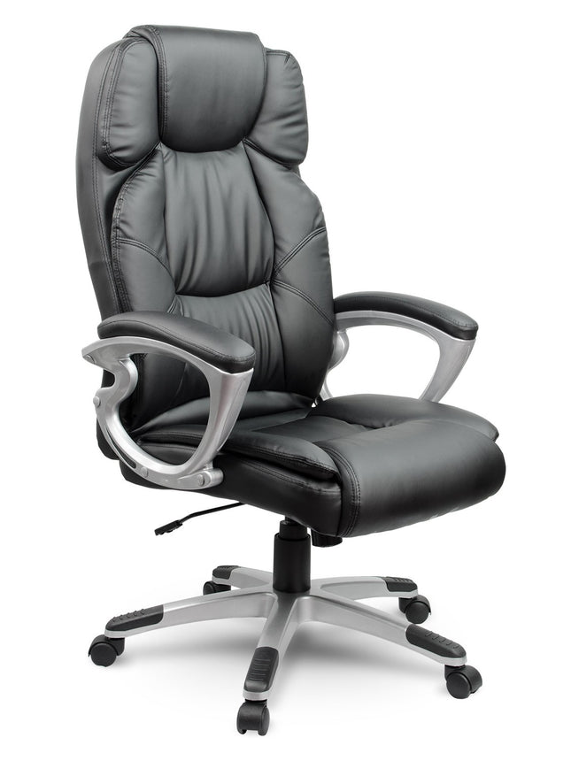 Komfortabel kontorstol i øko-læder med ergonomisk design og vippefunktion