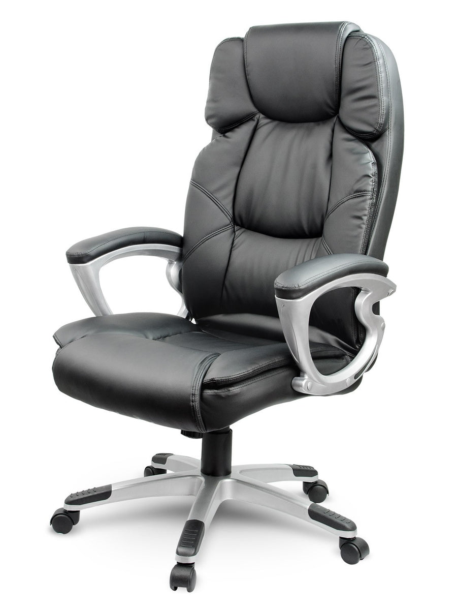 Komfortabel kontorstol i øko-læder med ergonomisk design og vippefunktion