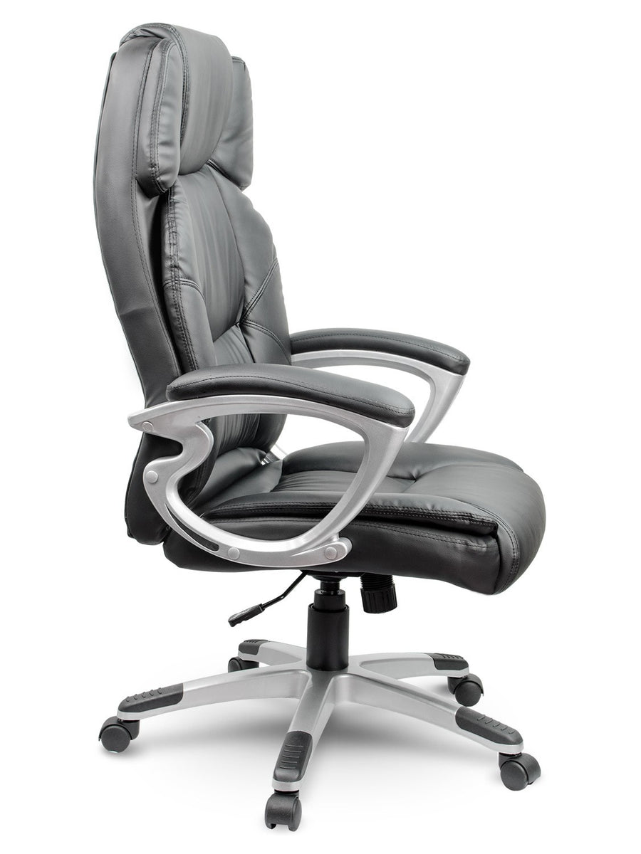 Komfortabel kontorstol i øko-læder med ergonomisk design og vippefunktion